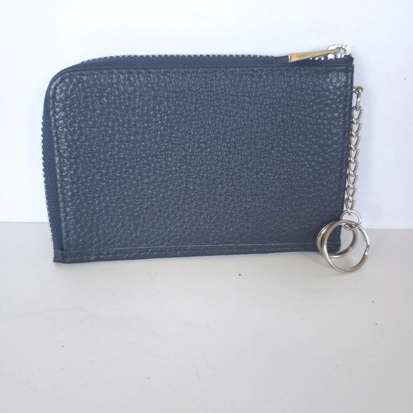 STREAM Coin Purse Leather Change Key Ring Navy Blue Small Pouch Card Wallet - Picture 1 of 7